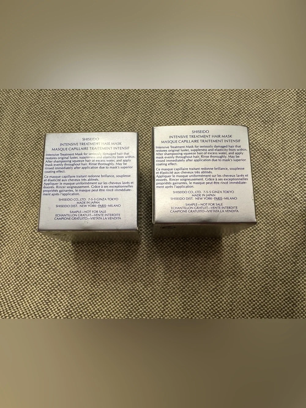Shiseido Travel Hair Treatment Jar- 2pk-intensive treatment mask NET WT. 87OZ.